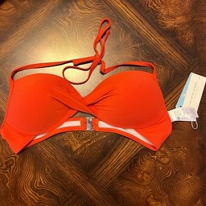 NWT Cupshe red orange bikini top